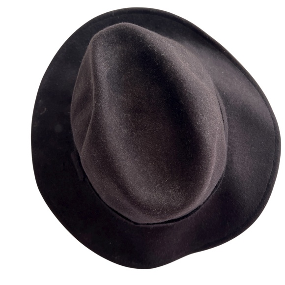 All Saints Hat Black Wide Brim Wool Bronson Fedora Size M/L - Picture 8 of 10